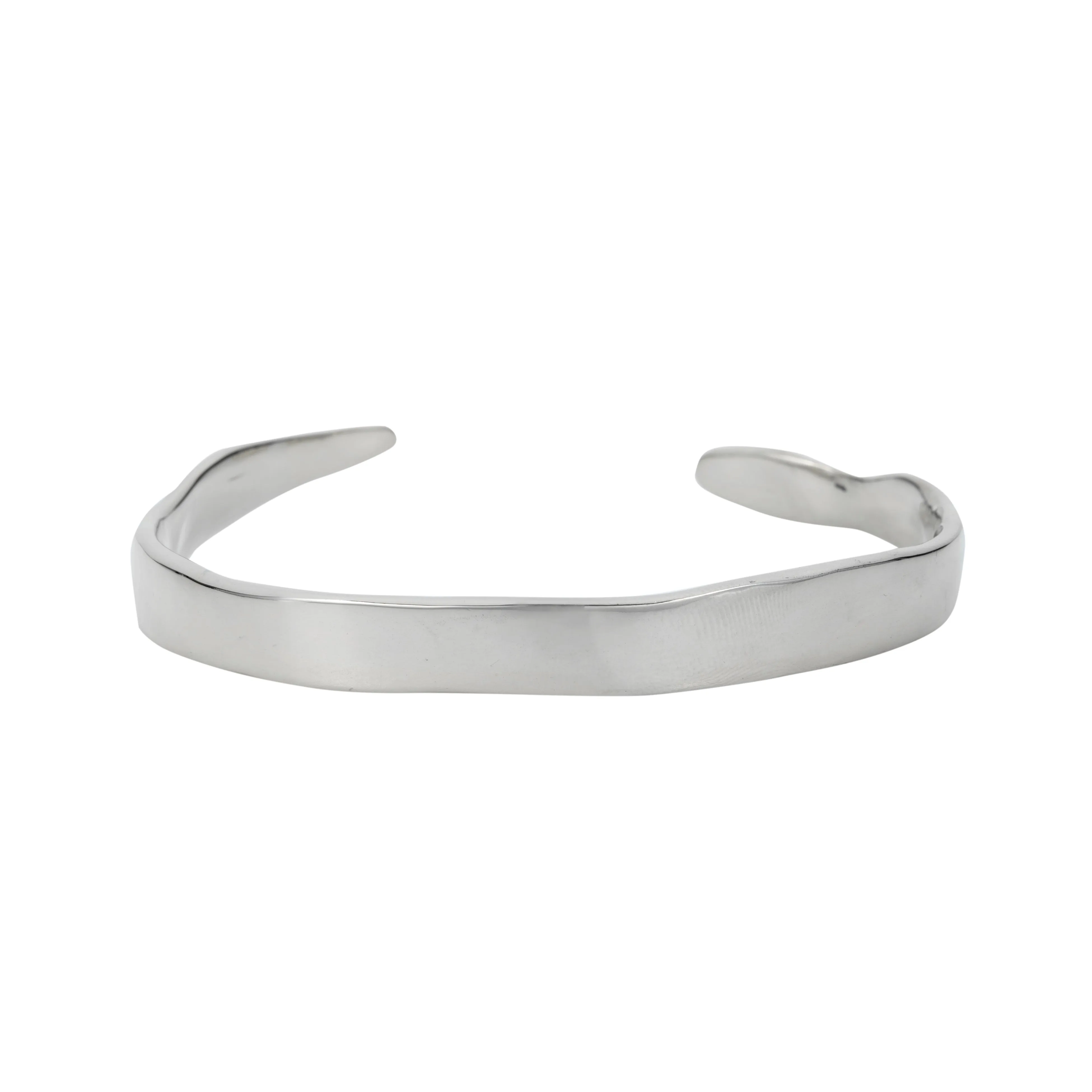 Raw Flat Cuff - Sterling Silver