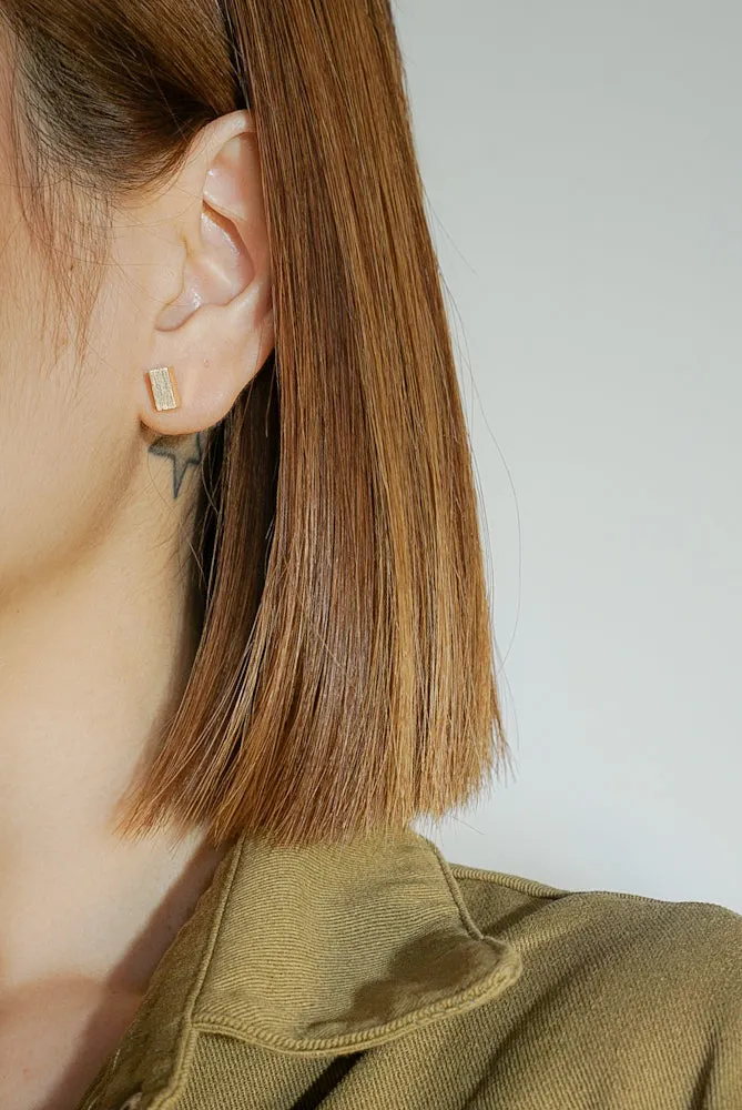 Rectangular Bar Ear Studs
