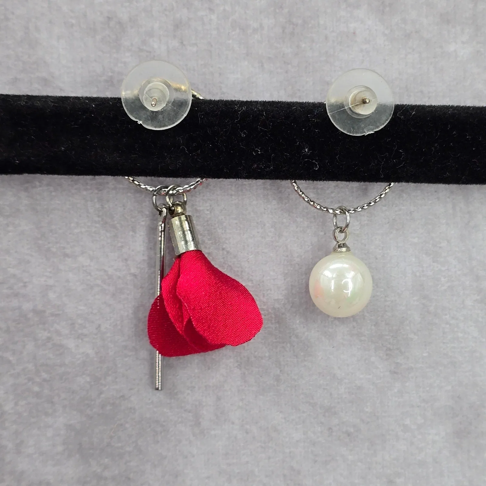 Red Bar Rose Floral Circle Drop Dangle Hook Fashion Jewelry Earrings NWT JB2-90