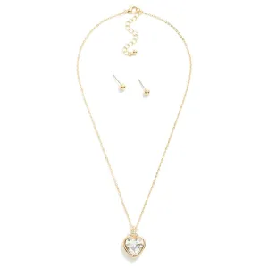 Rhinestone Heart Necklace