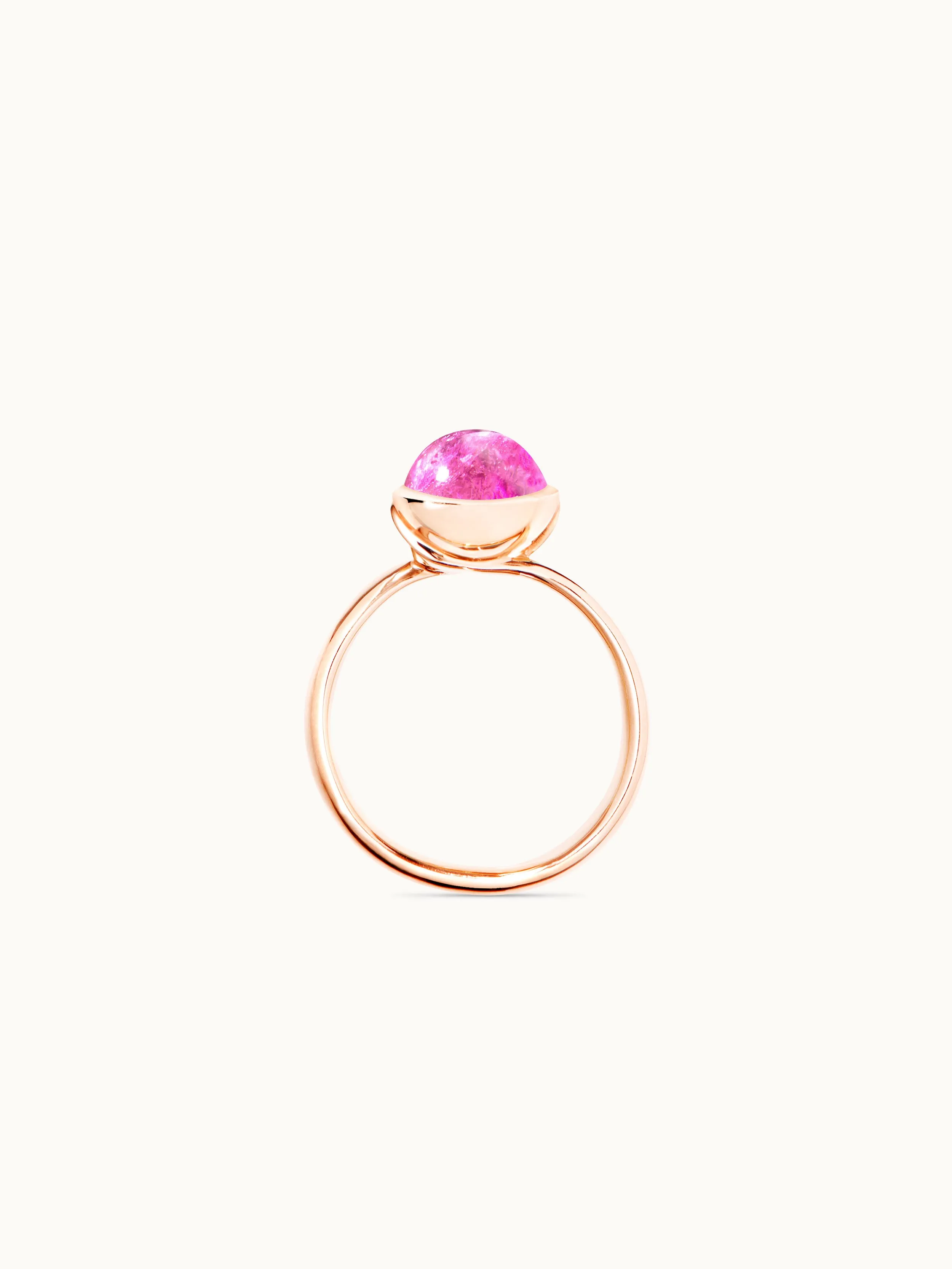 Ring BOUTON small Tourmaline rose rose Tourmaline