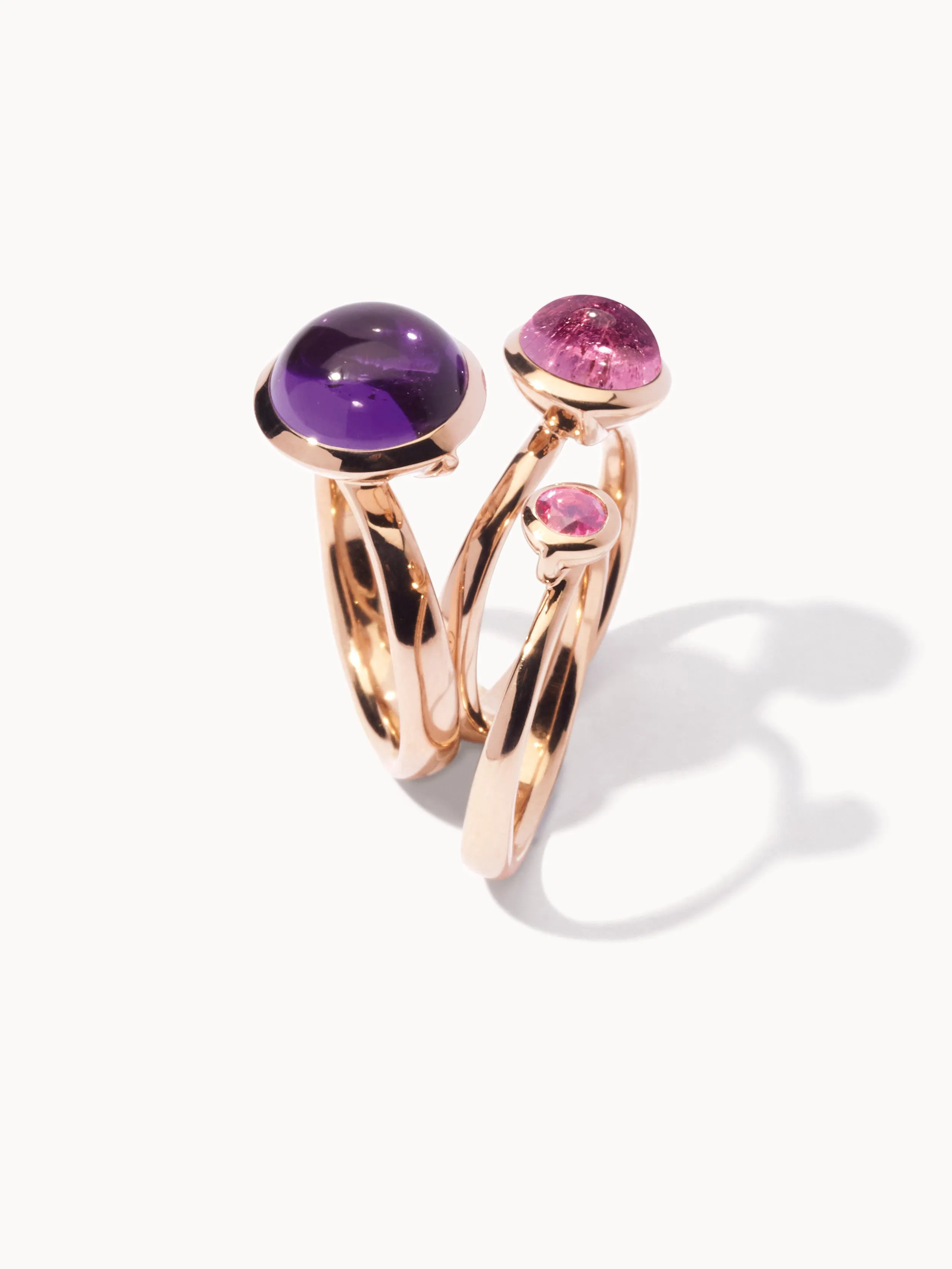 Ring BOUTON small Tourmaline rose rose Tourmaline