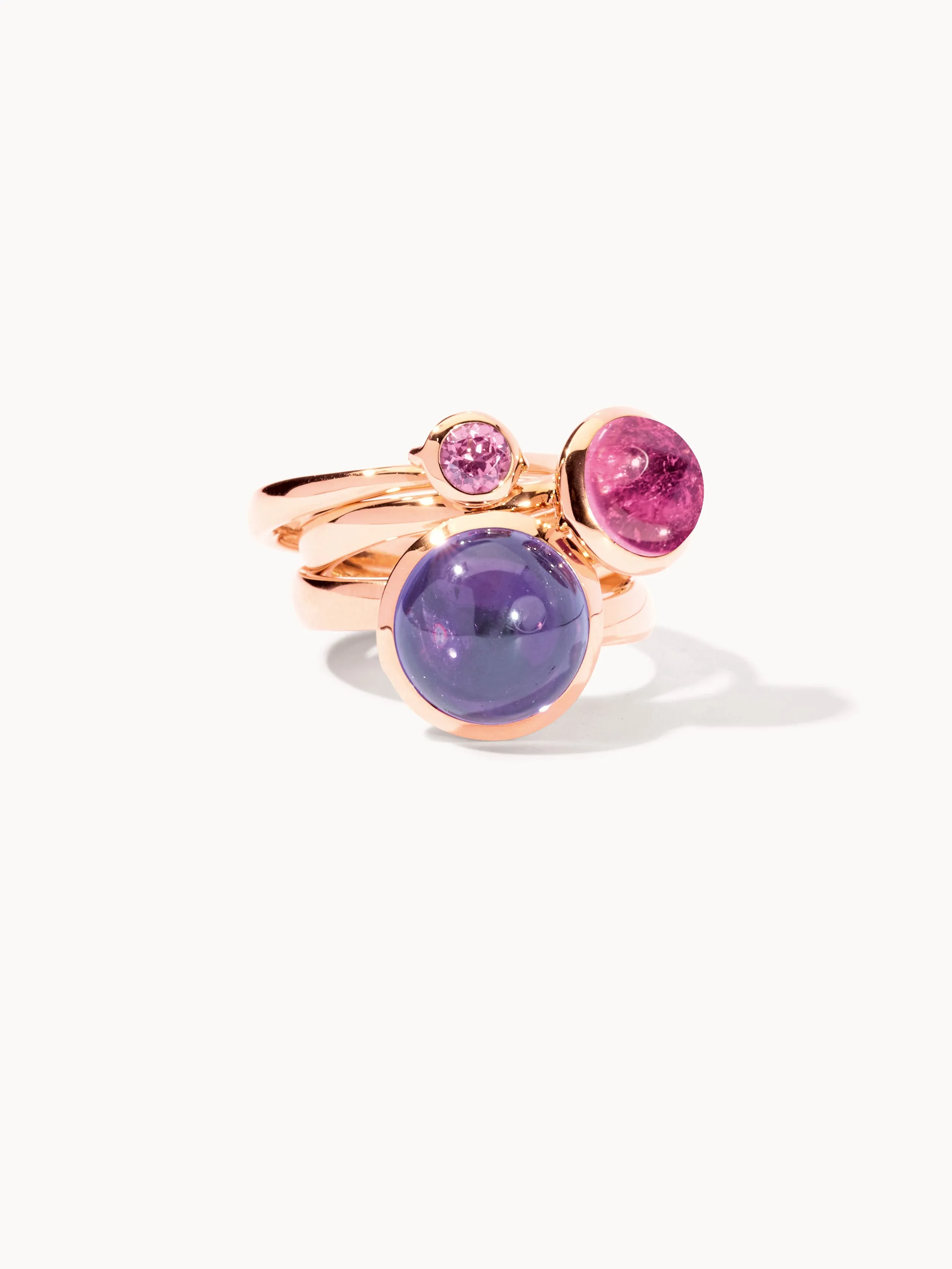 Ring BOUTON small Tourmaline rose rose Tourmaline