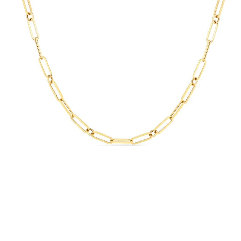 Roberto Coin Designer Gold 18K Yellow Gold Fine Paperclip Link Chain