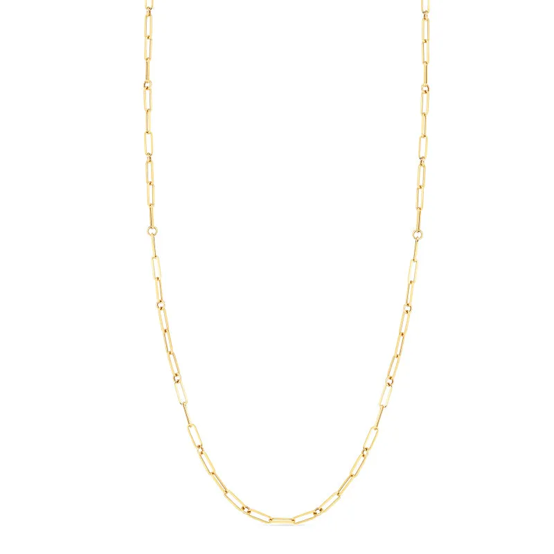Roberto Coin Designer Gold 18K Yellow Gold Fine Paperclip Link Chain