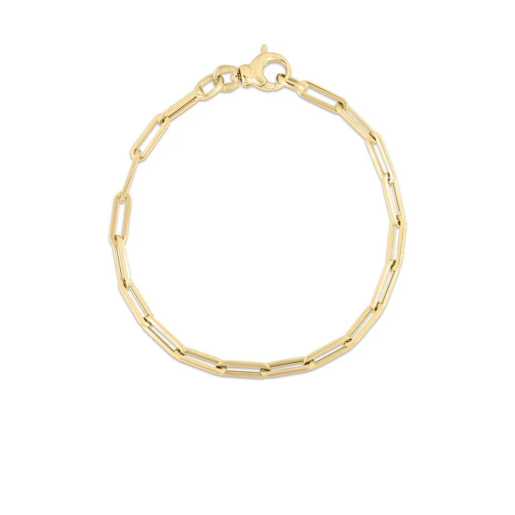 Roberto Coin Long Thin Paperclip Link Chain Bracelet