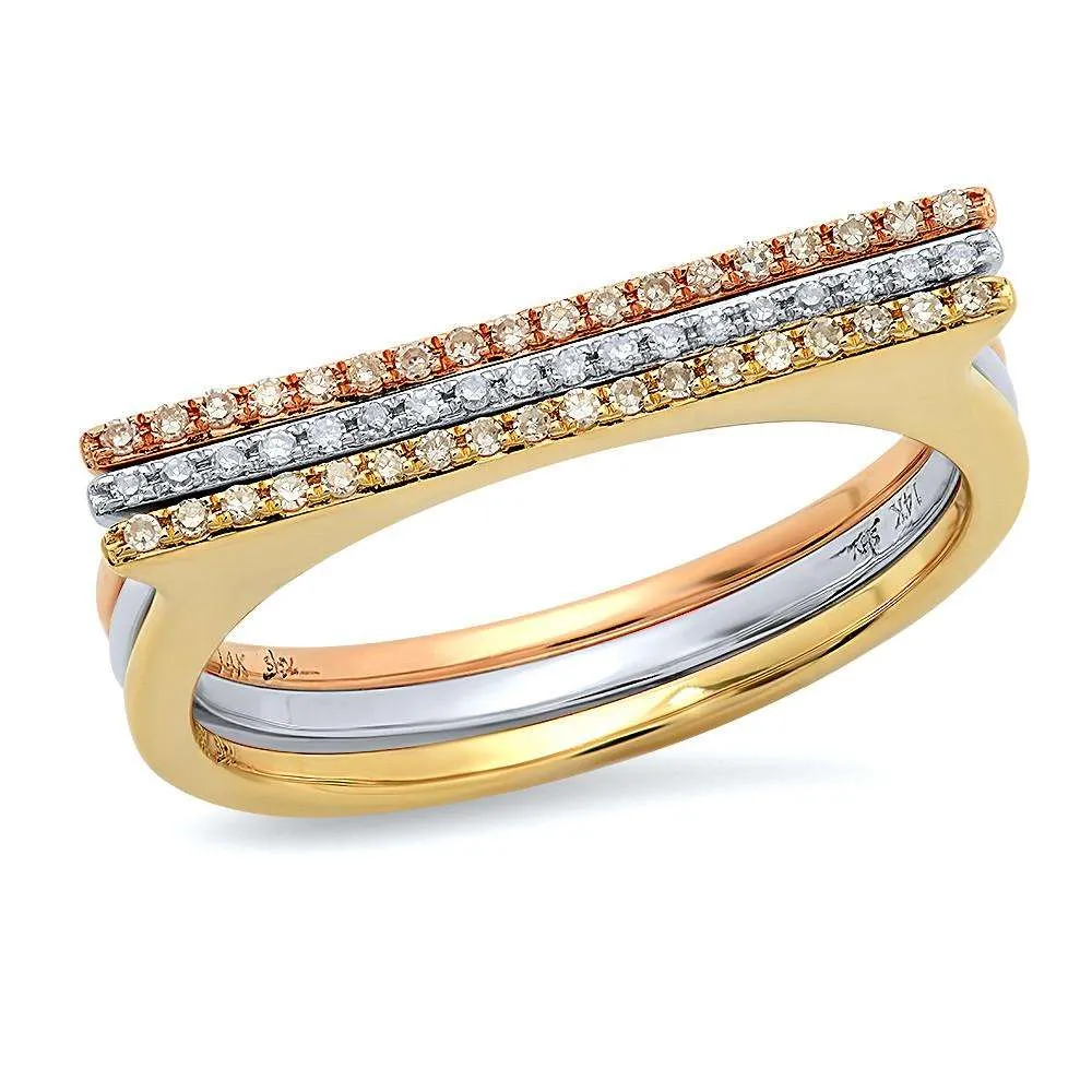 Rose Gold Diamond Bar Ring