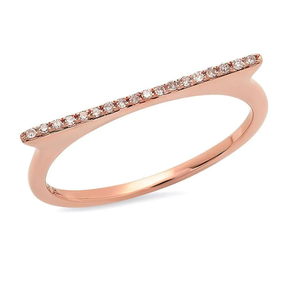 Rose Gold Diamond Bar Ring