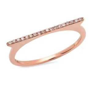 Rose Gold Diamond Bar Ring