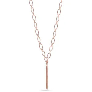 ROSE GOLD LINK TASSEL NECKLACE #SQ554-N8609EE-RG (IE27)