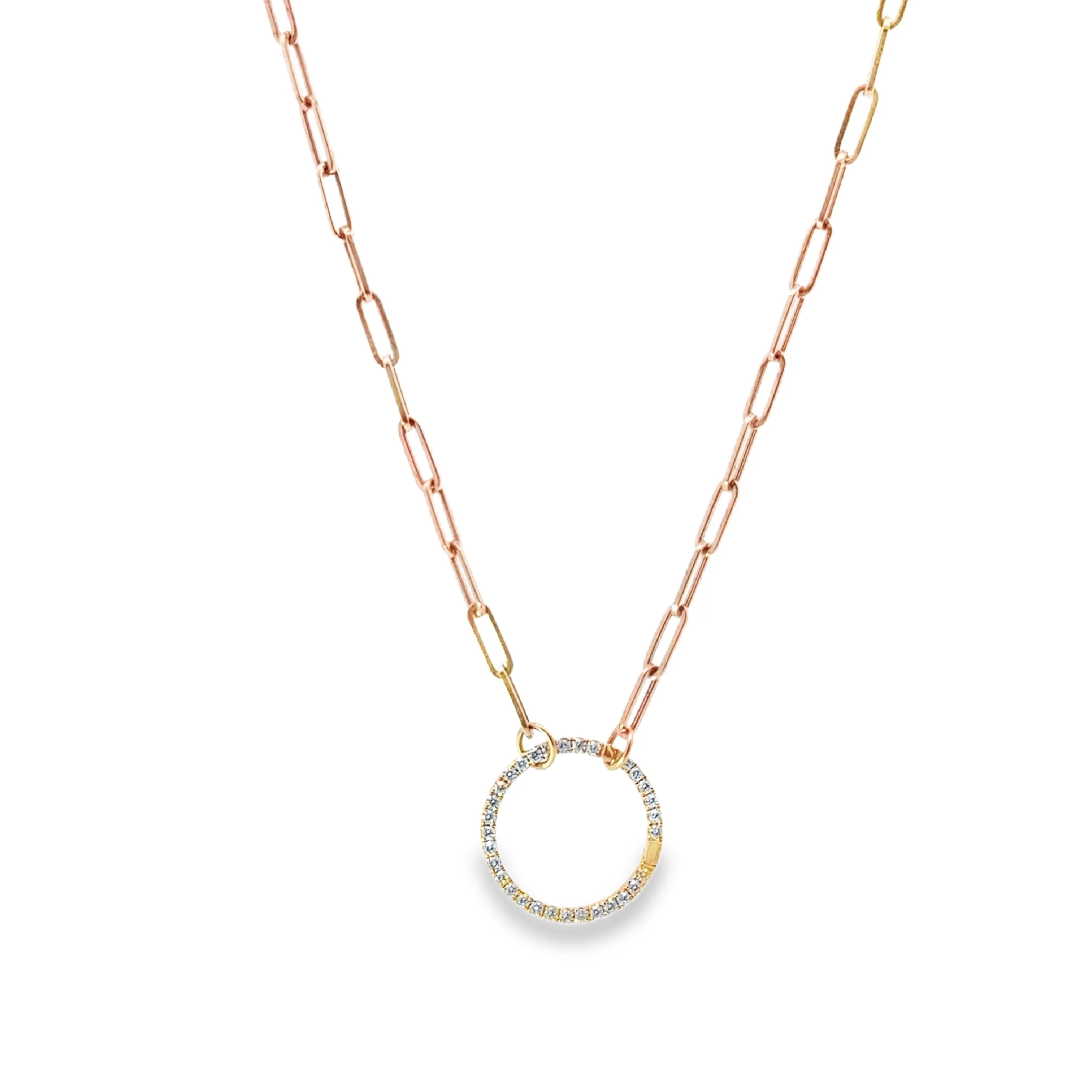 Rose Paper Clip Chain with Diamond Charm Clip