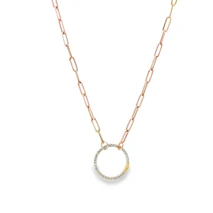 Rose Paper Clip Chain with Diamond Charm Clip