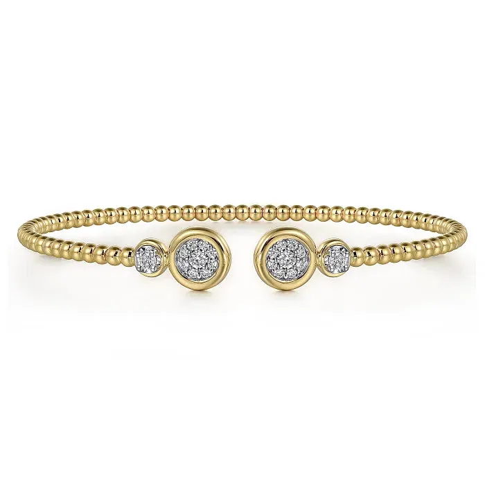 Round Cluster Beaded Diamond Cuff