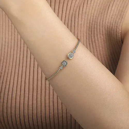 Round Cluster Beaded Diamond Cuff