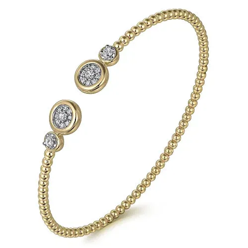 Round Cluster Beaded Diamond Cuff