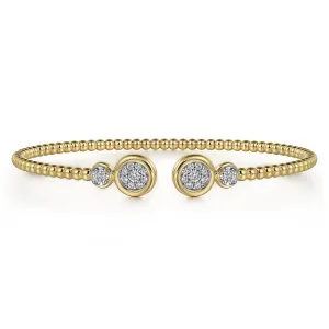 Round Cluster Beaded Diamond Cuff