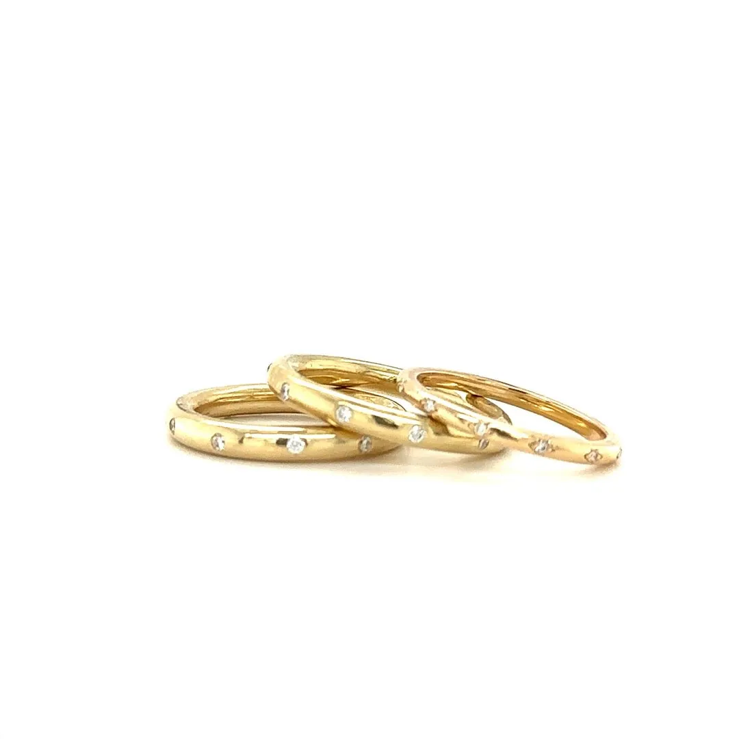 Round Diamond Station Ring