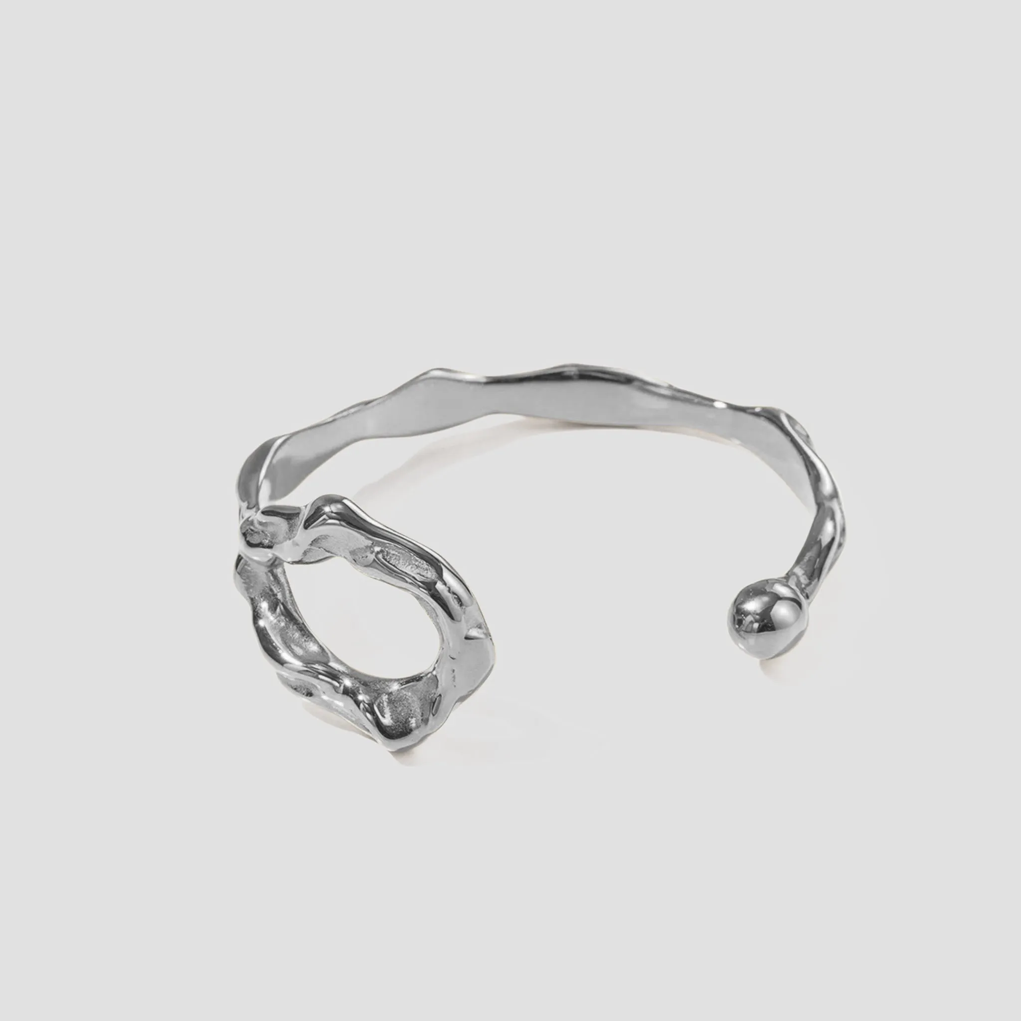 Rugged Loop Stainless Steel Cuff Bracelet