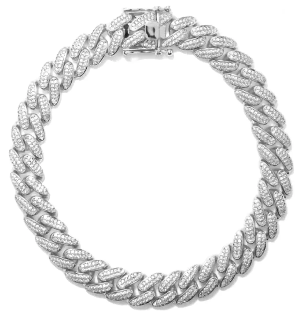 RUTH PAVÉ XL CURB CHAIN COLLAR NECKLACE - RHODIUM