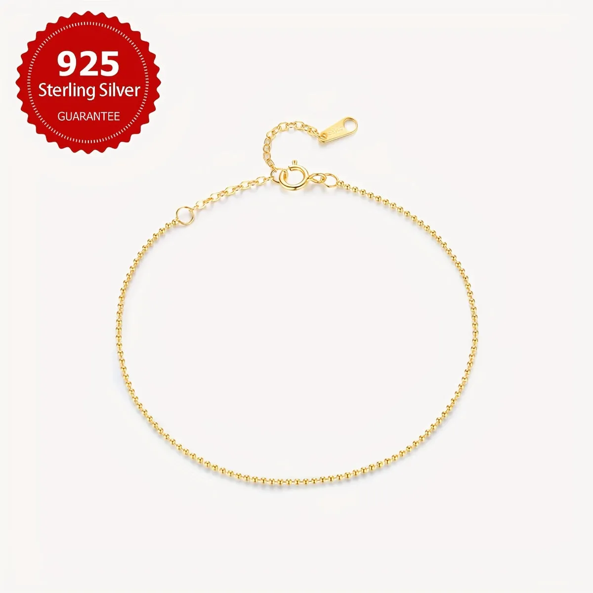S925 Sterling Silver Beaded Bracelet for Women