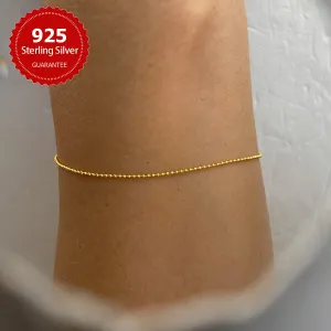 S925 Sterling Silver Beaded Bracelet for Women