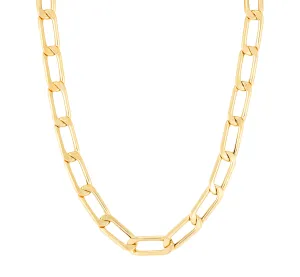 Sabel Collection Yellow Gold Hollow Paperclip Necklace