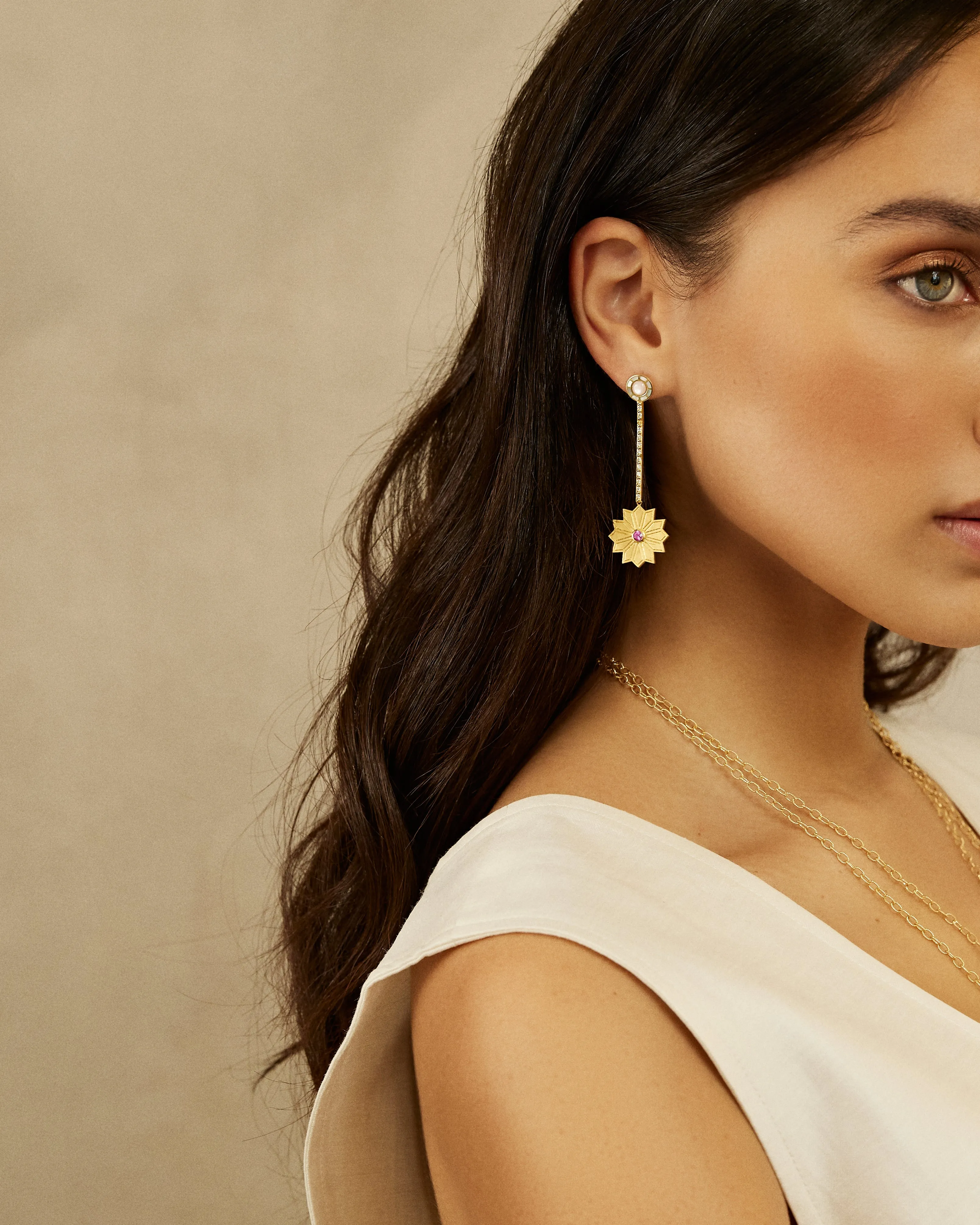 Sacred Flower Bar Earrings