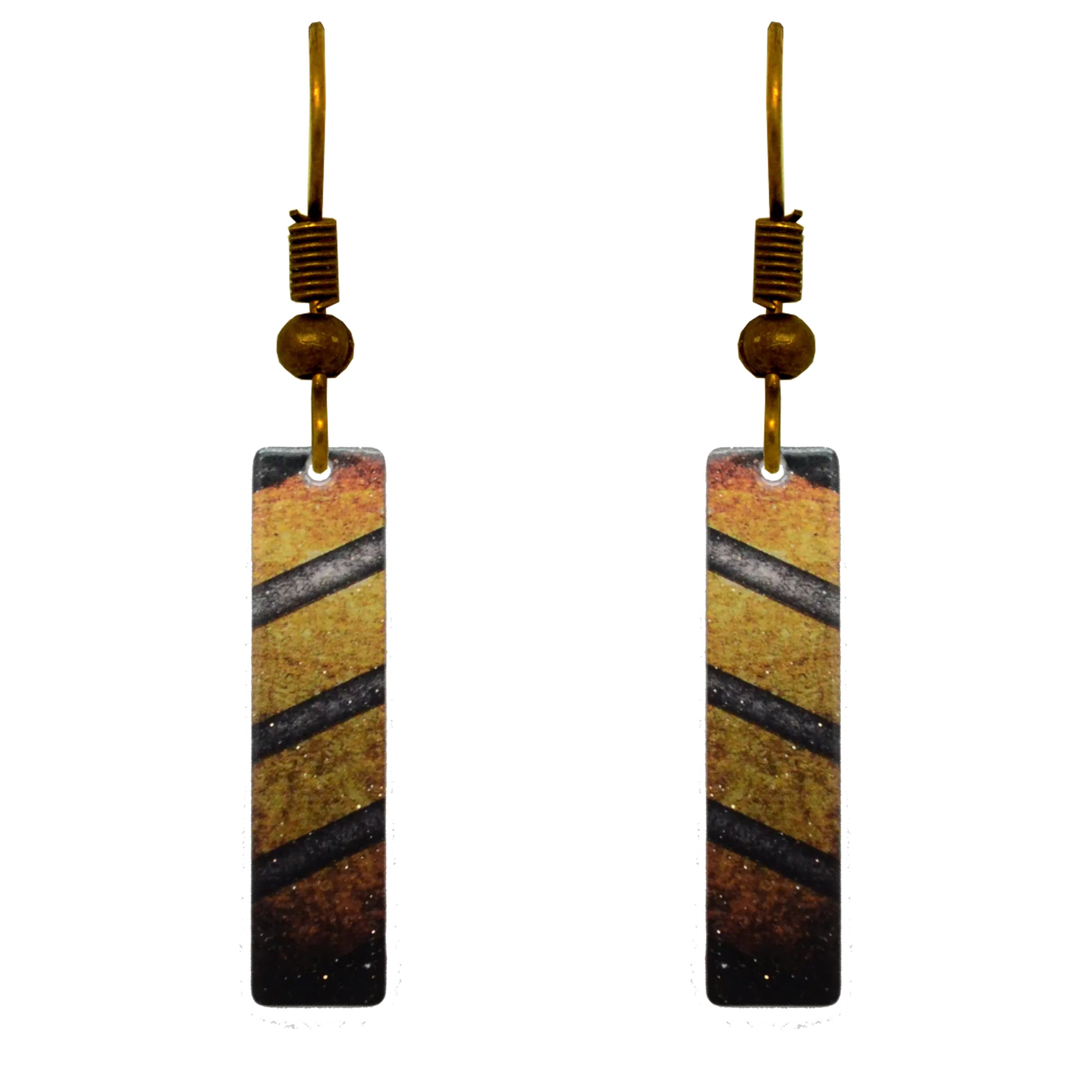 Safety Bar 2" Metallic Slender Rectangle Earrings