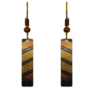 Safety Bar 2" Metallic Slender Rectangle Earrings