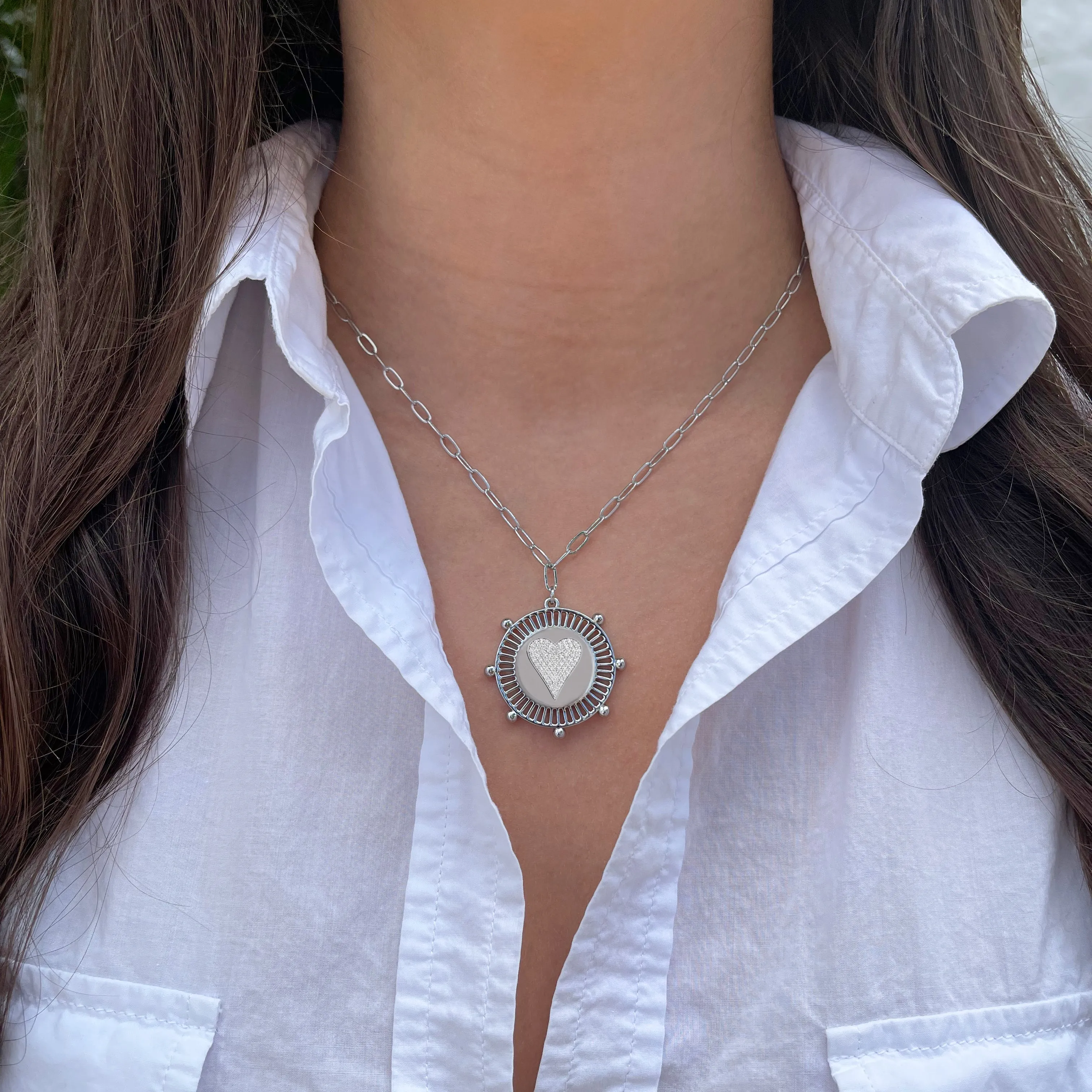 SALE Heart Medallion Necklace