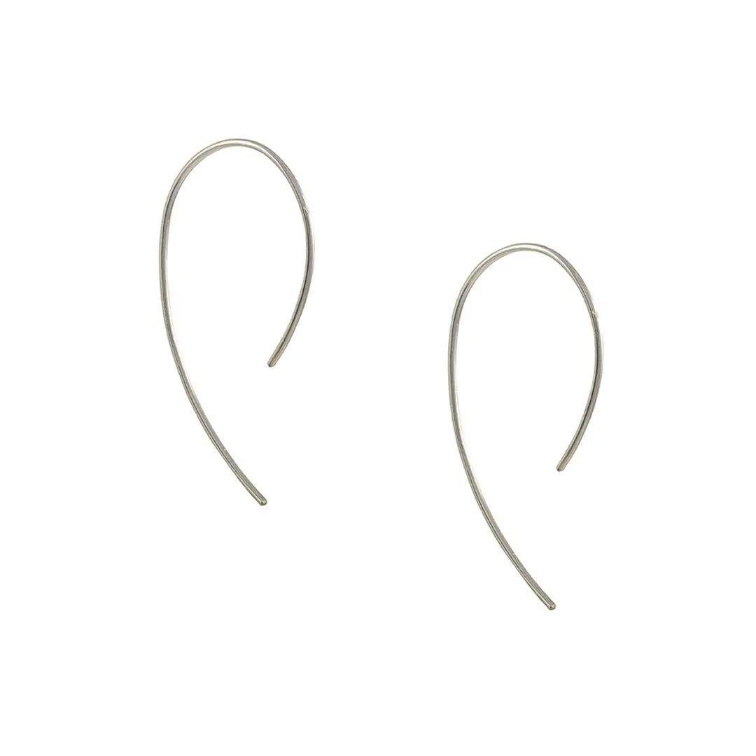 SALE - Medium Curve Hoop in Sterling Silver