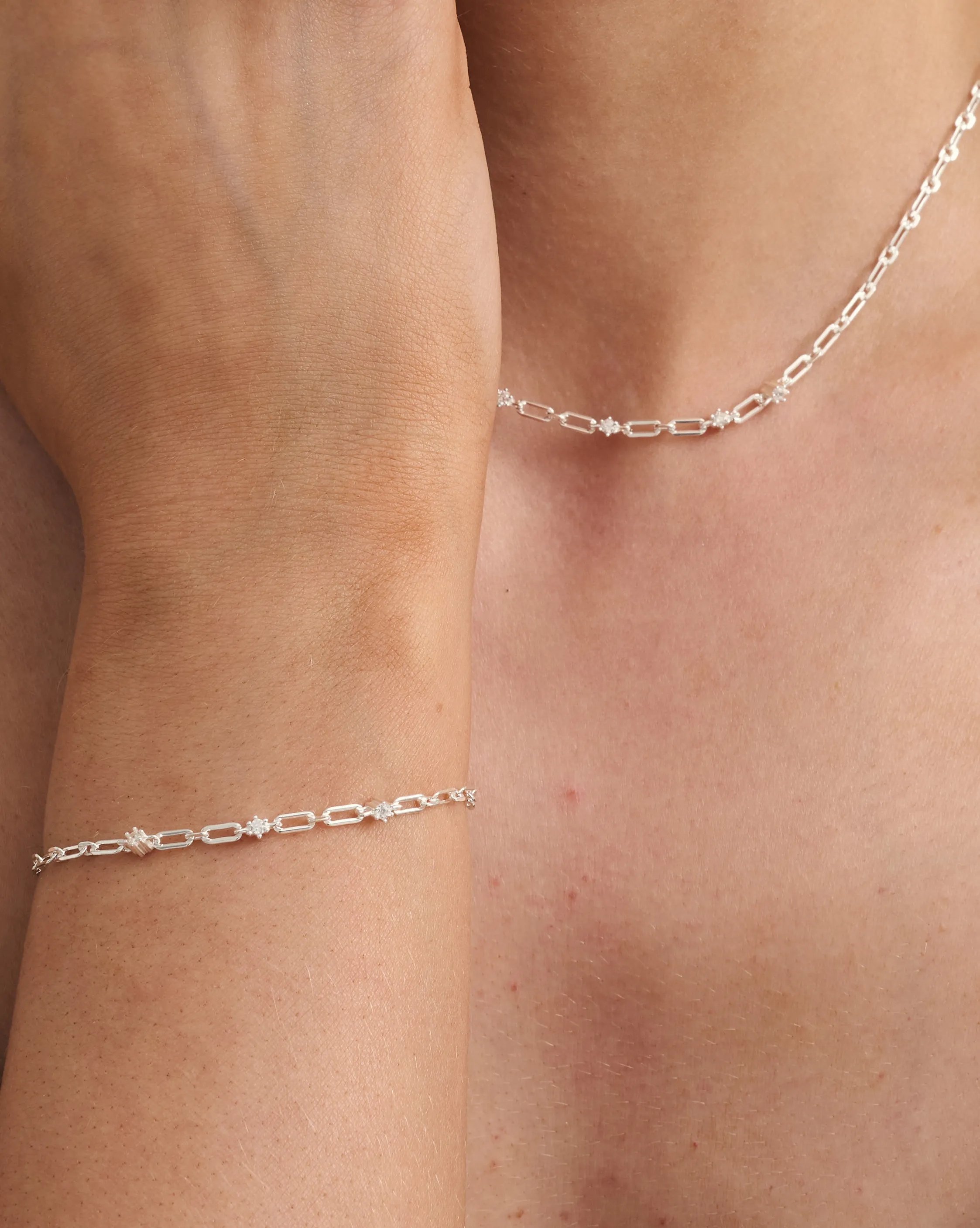 Satellite Paperclip Necklace - Sterling Silver