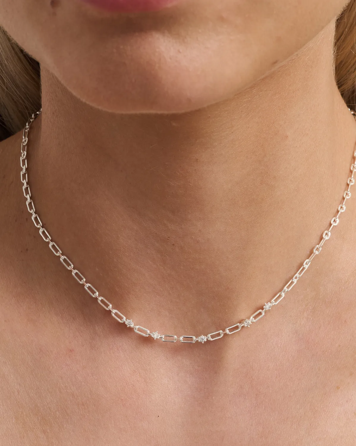 Satellite Paperclip Necklace - Sterling Silver