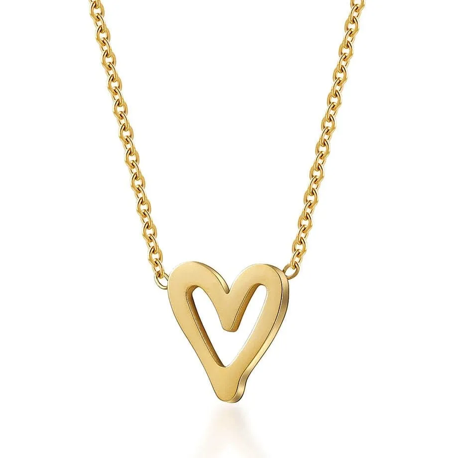 Script Open Heart Necklace