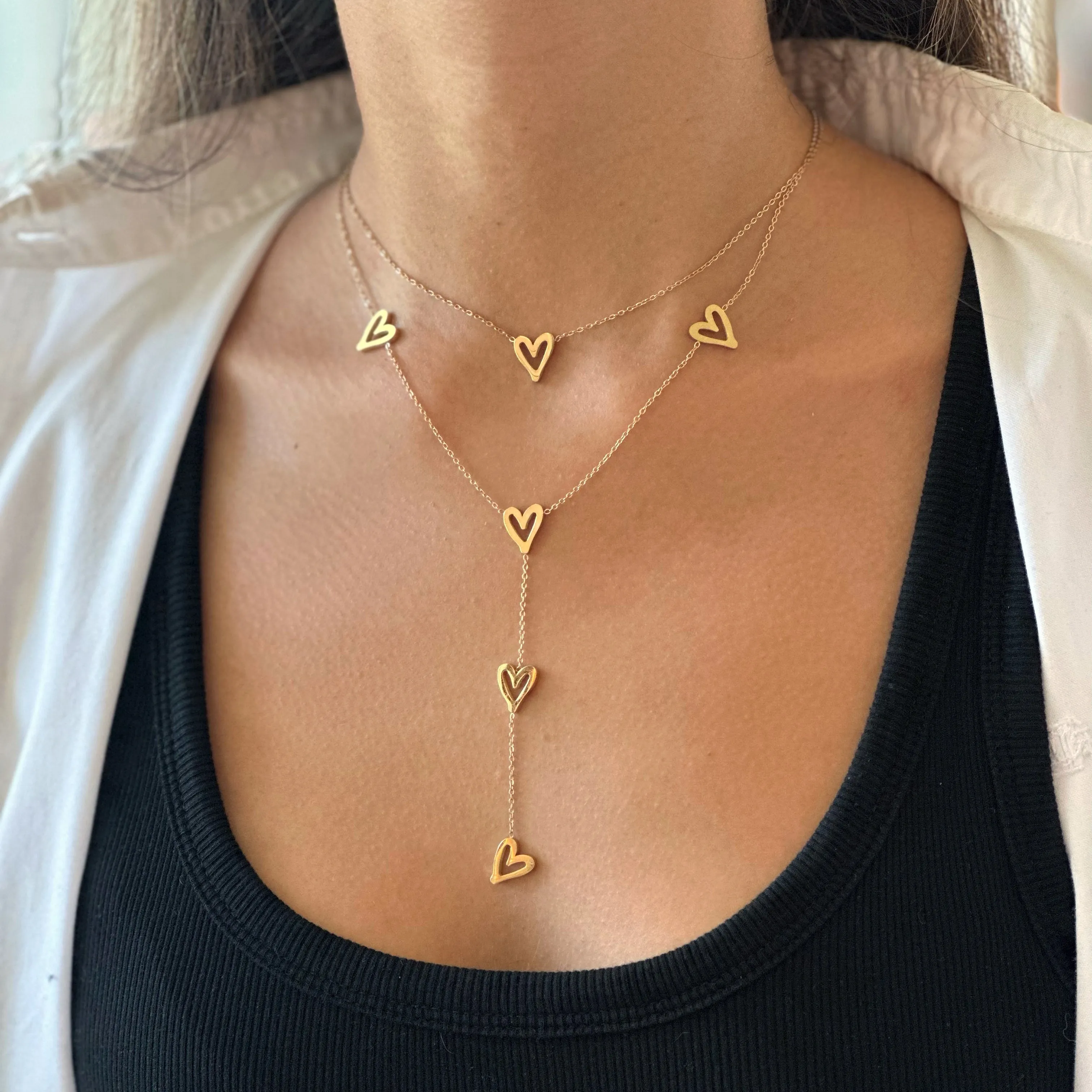 Script Open Heart Necklace