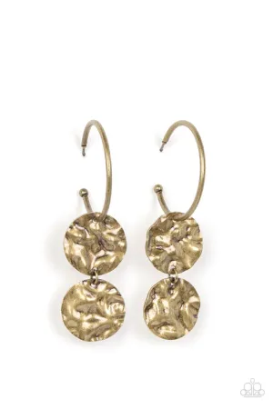 Sending Shock Waves  Brass Earrings Paparazzi