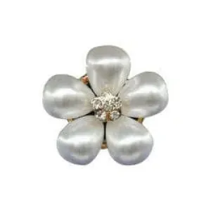 Shoe charm brooch - Pearl petals gold with diamonds