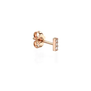 Short Diamond Bar Earrings - Single