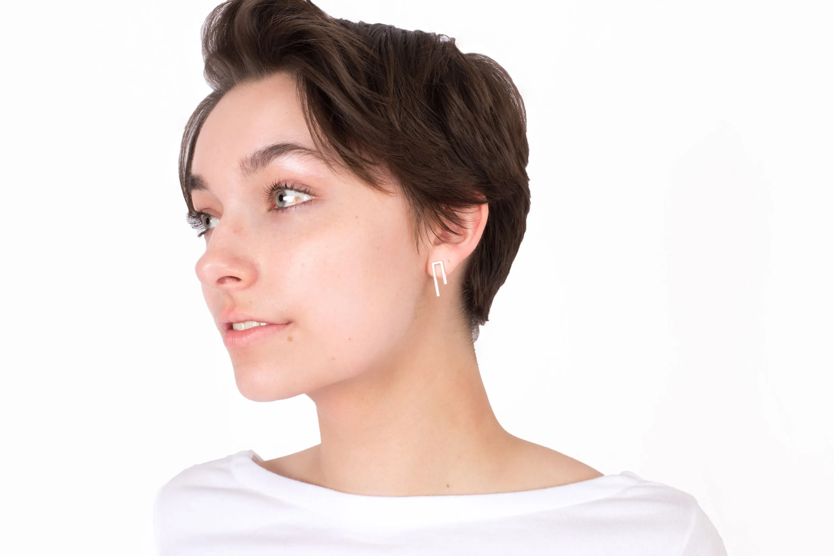 Short Line Bar Earrings