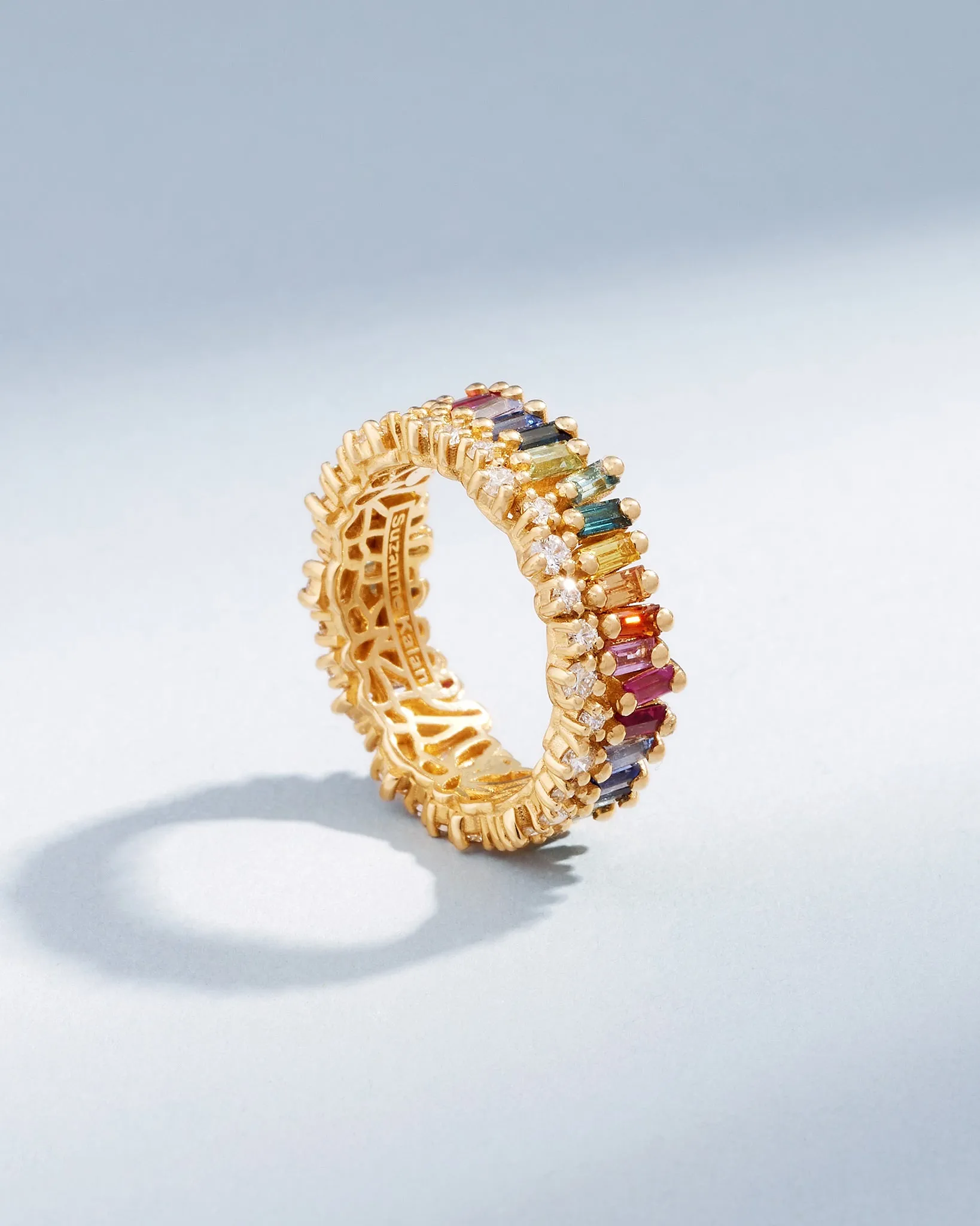 Short Stack Rainbow Sapphire Eternity Band