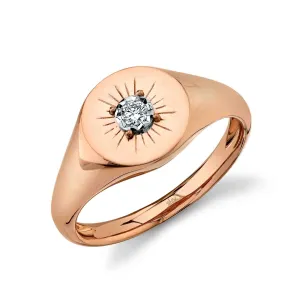 Shy Creation 0.06Ct Diamond Signet Ring SC55021902