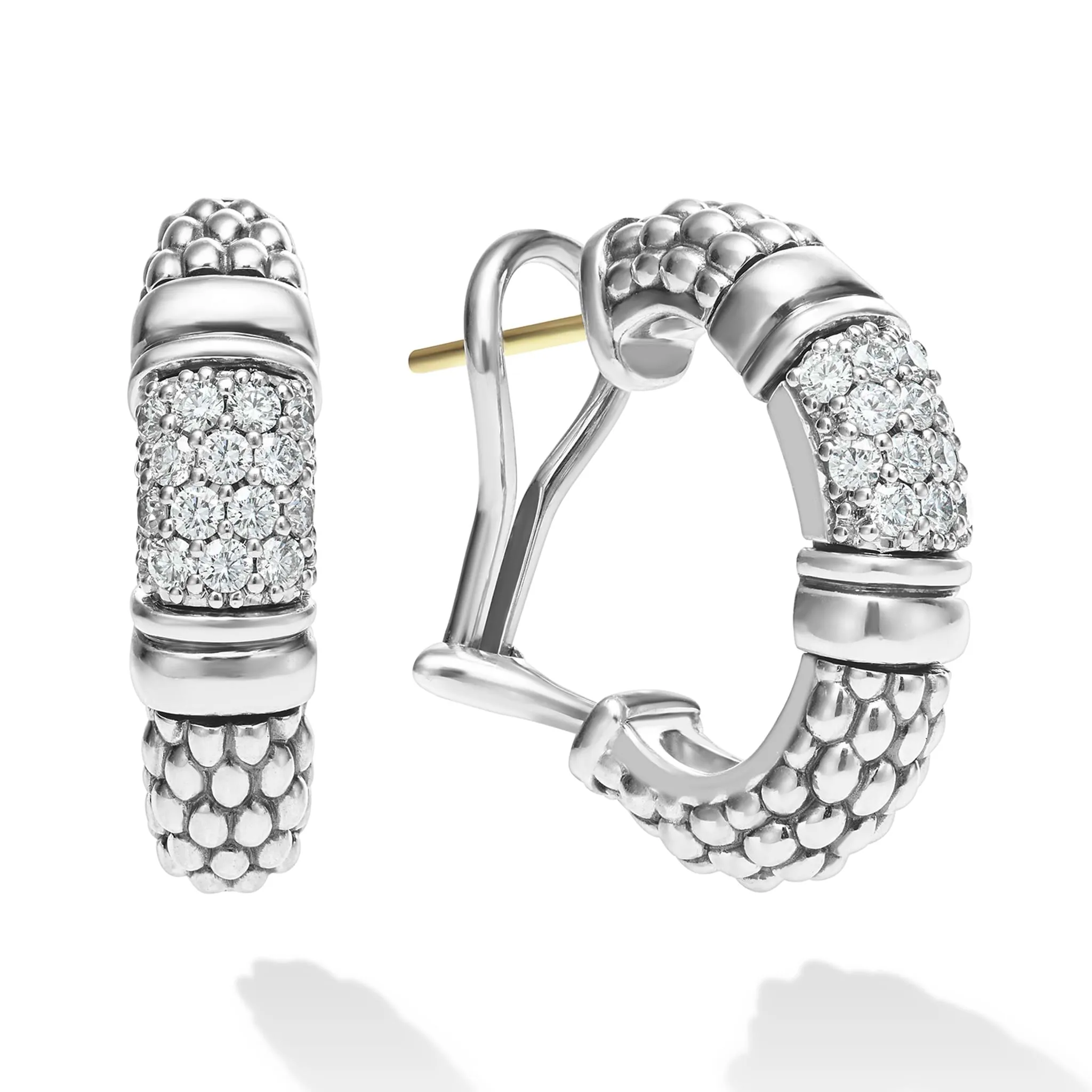 Signature Caviar Caviar Diamond Hoop Earrings