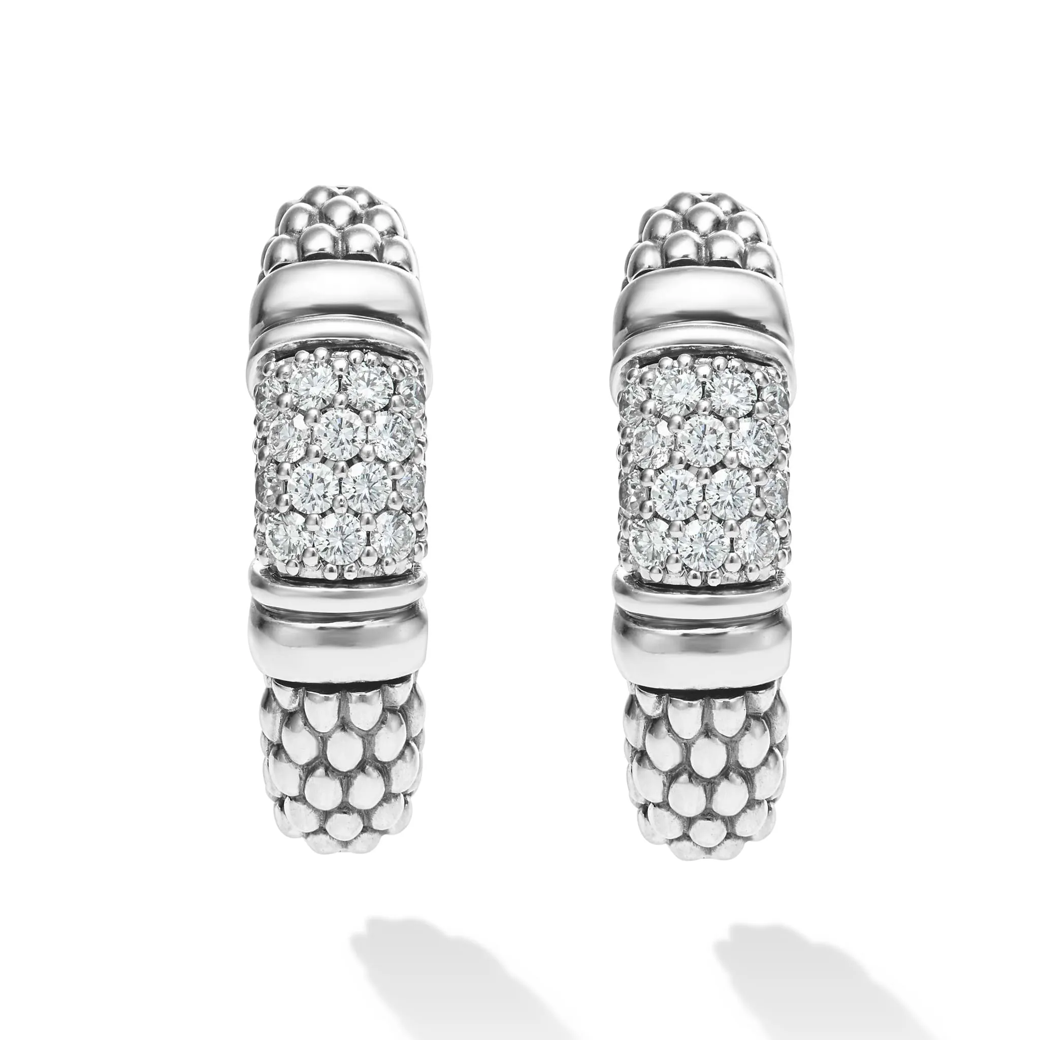 Signature Caviar Caviar Diamond Hoop Earrings