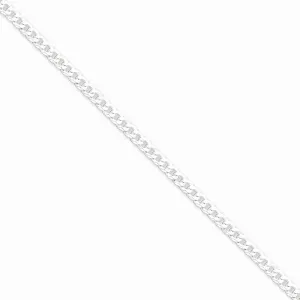 Silver 4.00-mm Solid Beveled Link Curb Chain