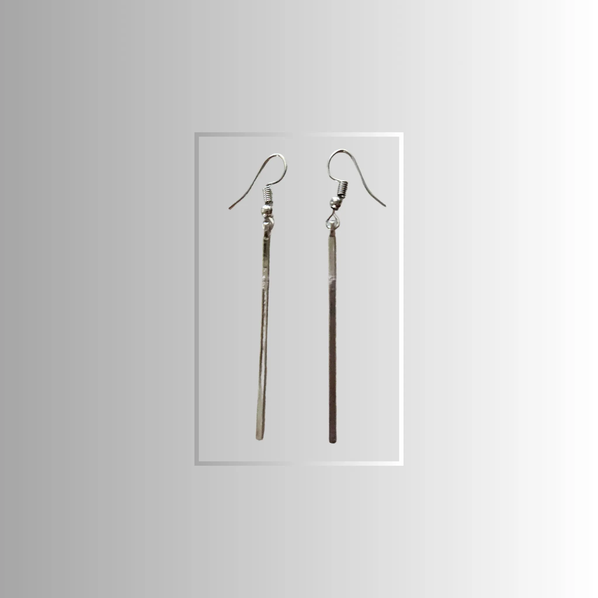 Silver Bar Drop Earrings