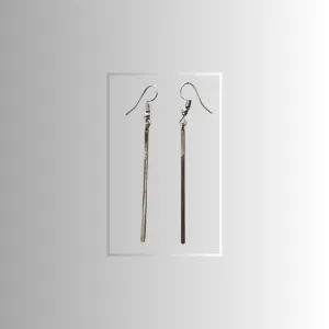 Silver Bar Drop Earrings