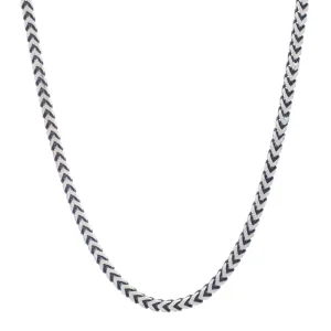 Silver Gun Metal Franco Necklace