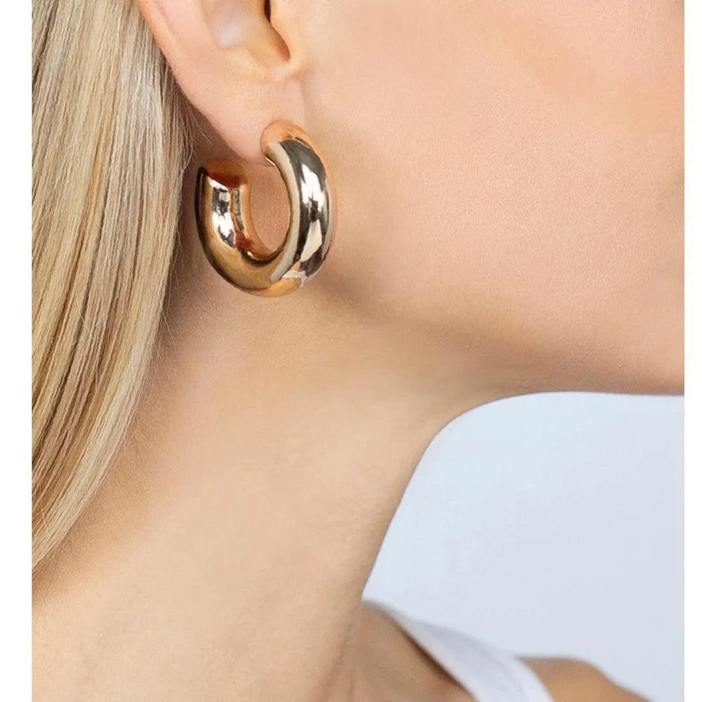 Silver Medium Hoop Earrings
