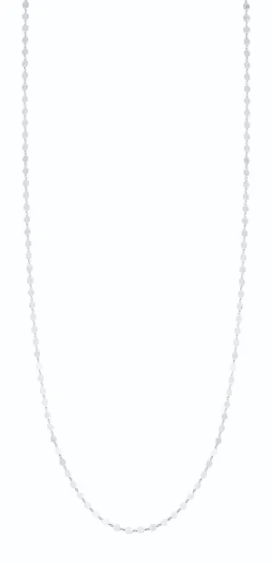 Silver Mirror Link Single Strand Long Necklace