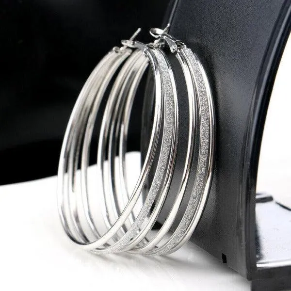 Silver Tone Hoop Earrings